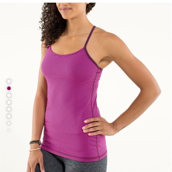 Lululemon Striped Pink Power Y Tank Women's Top racer back XL - Picture 7 of 8